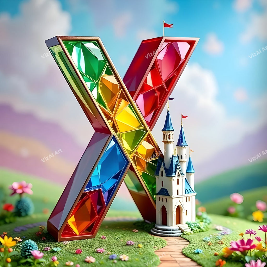 Fairytale Castle alphabet letter X