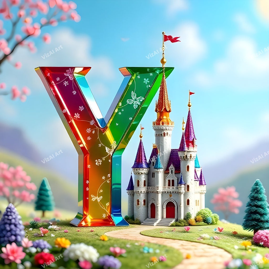 Fairytale Castle alphabet letter Y