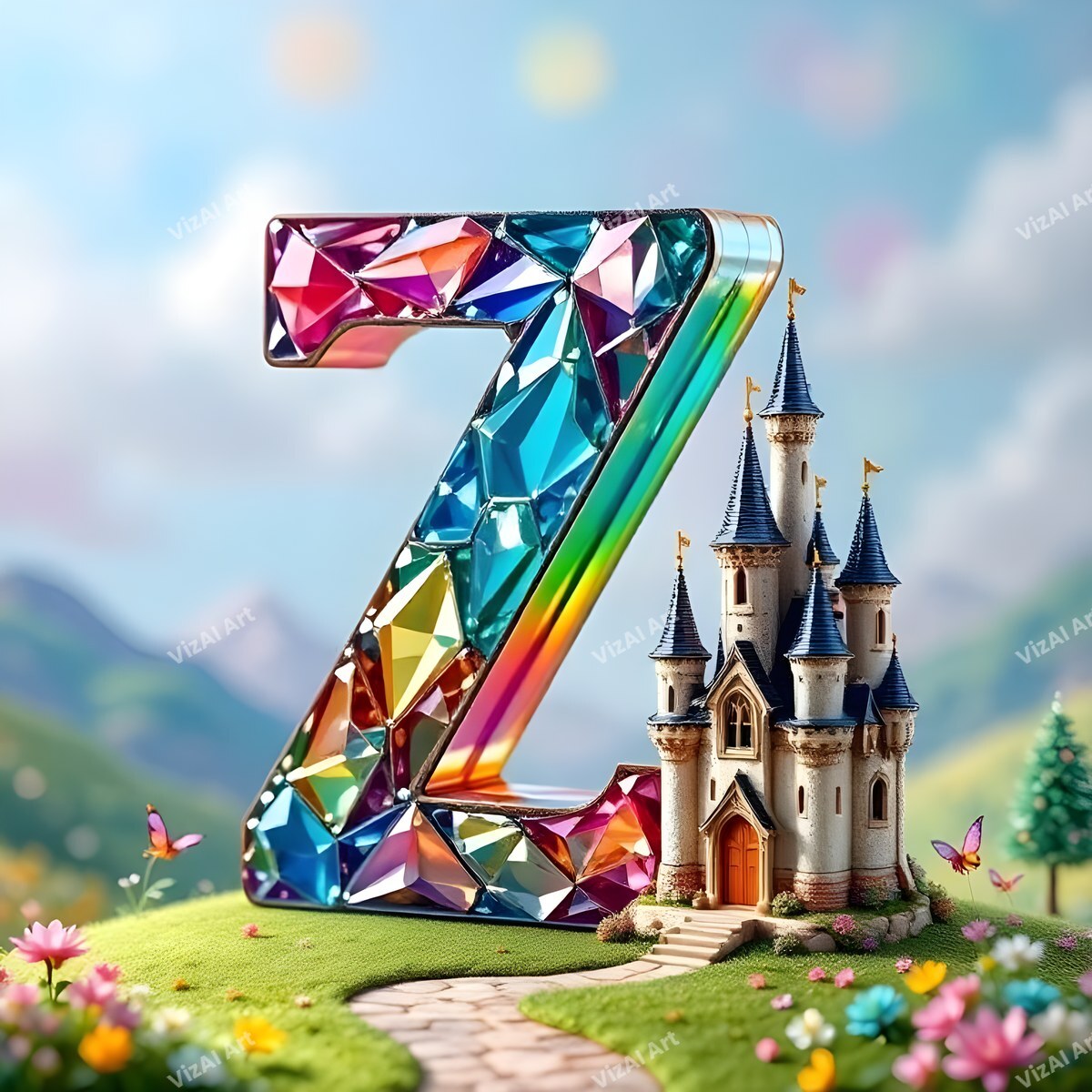 Fairytale Castle alphabet letter Z