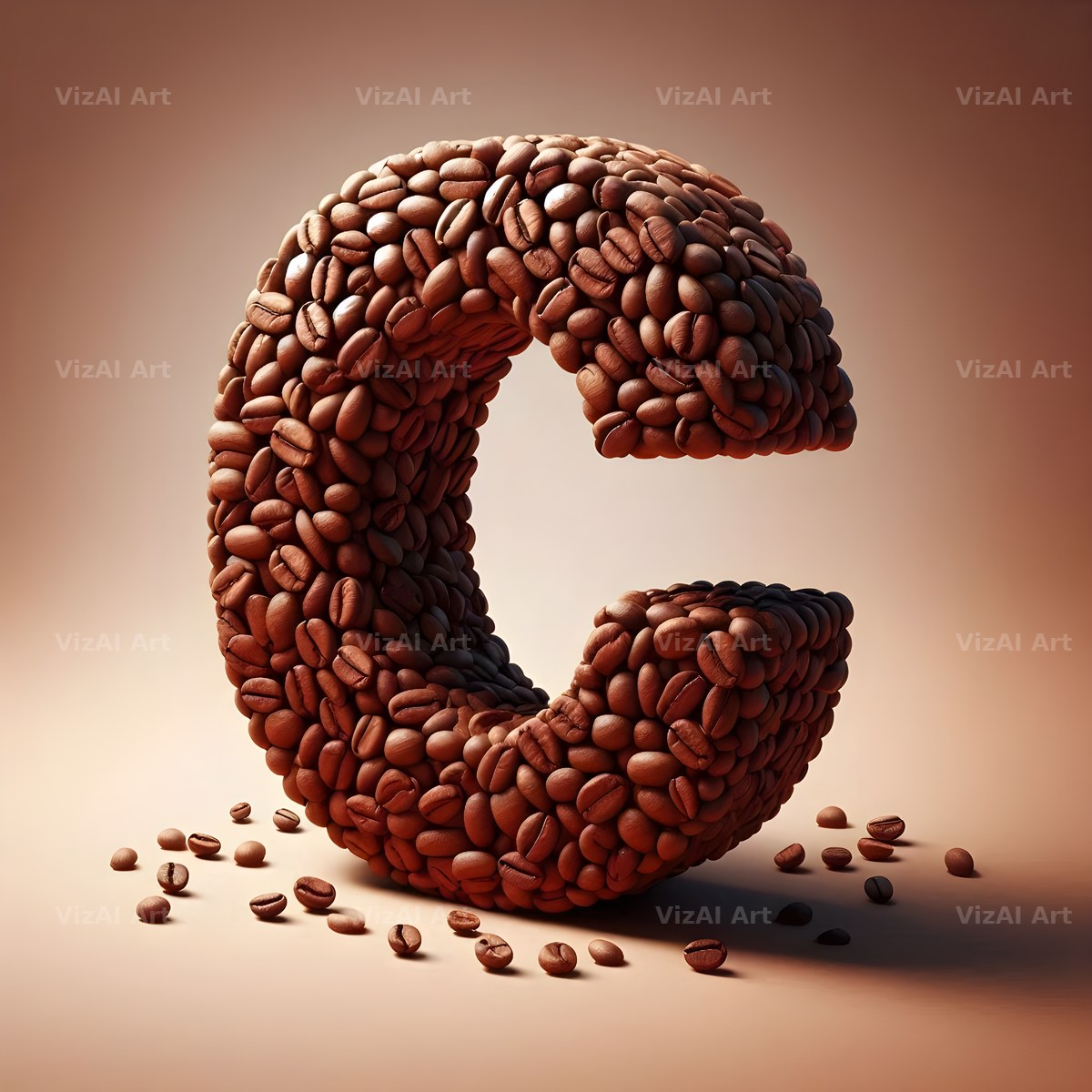Coffee Bean alphabet letter C