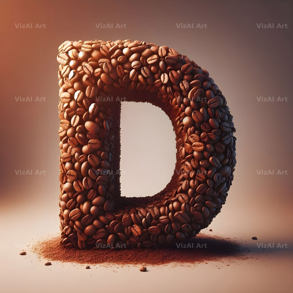 Coffee Bean alphabet letter D