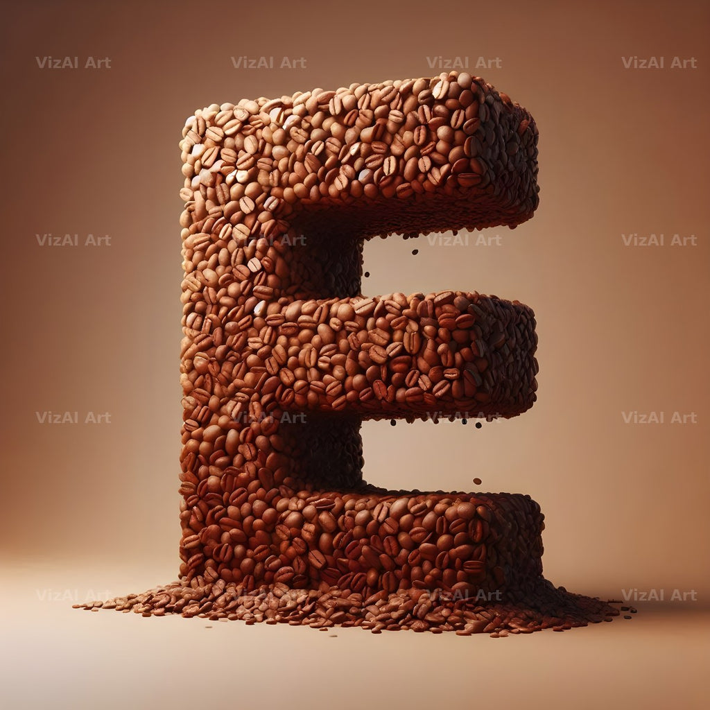 Coffee Bean alphabet letter E