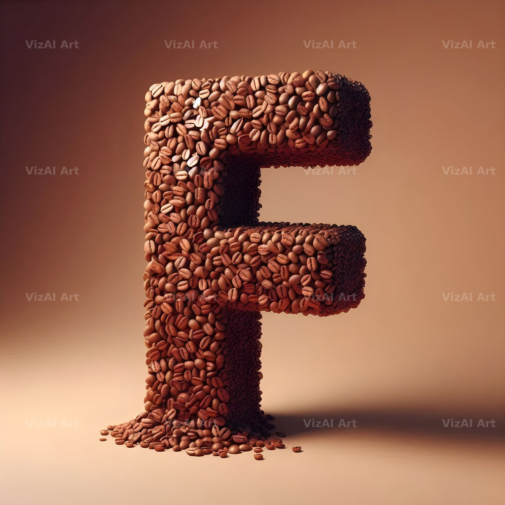 Coffee Bean alphabet letter F