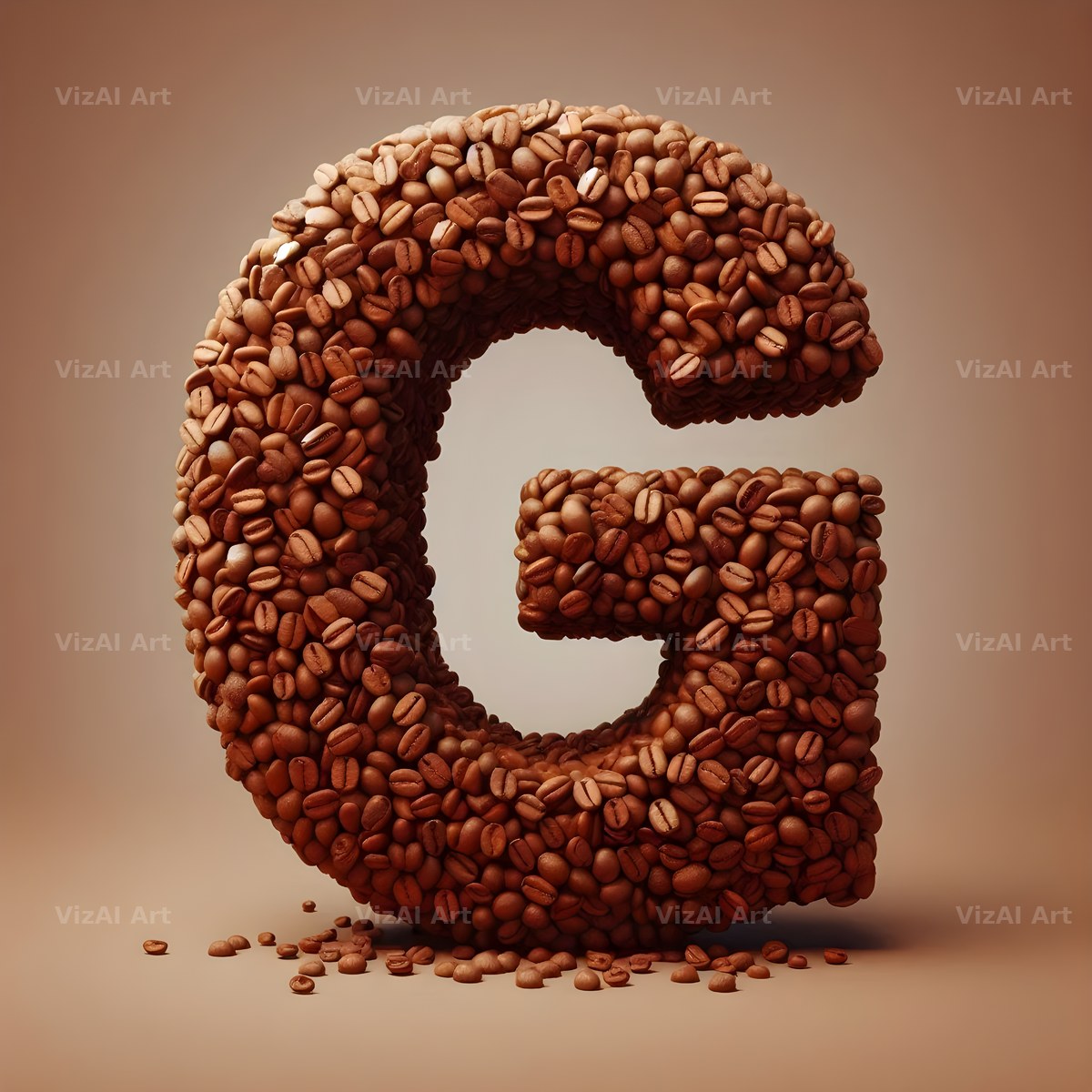 Coffee Bean alphabet letter G