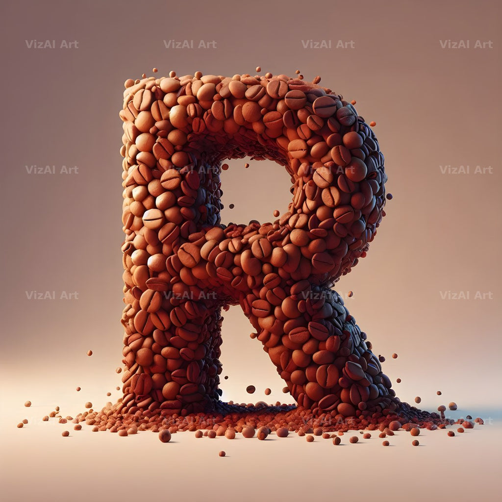 Coffee Bean alphabet letter R
