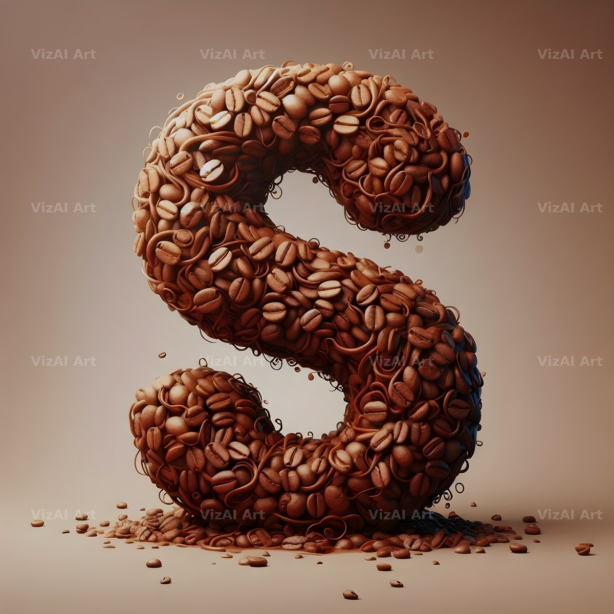 Coffee Bean alphabet letter S