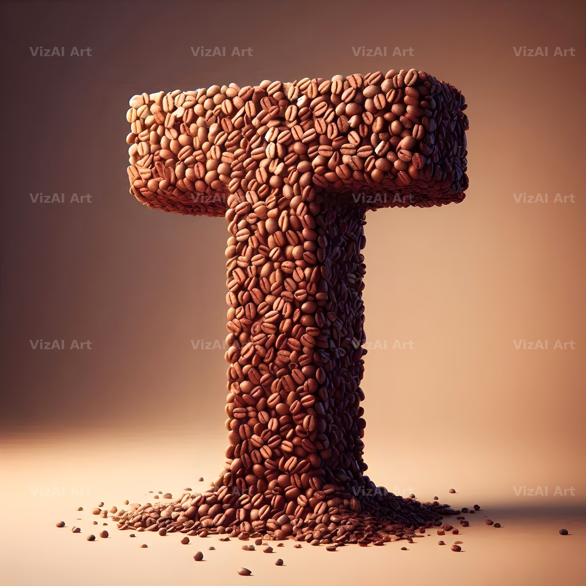 Coffee Bean alphabet letter T