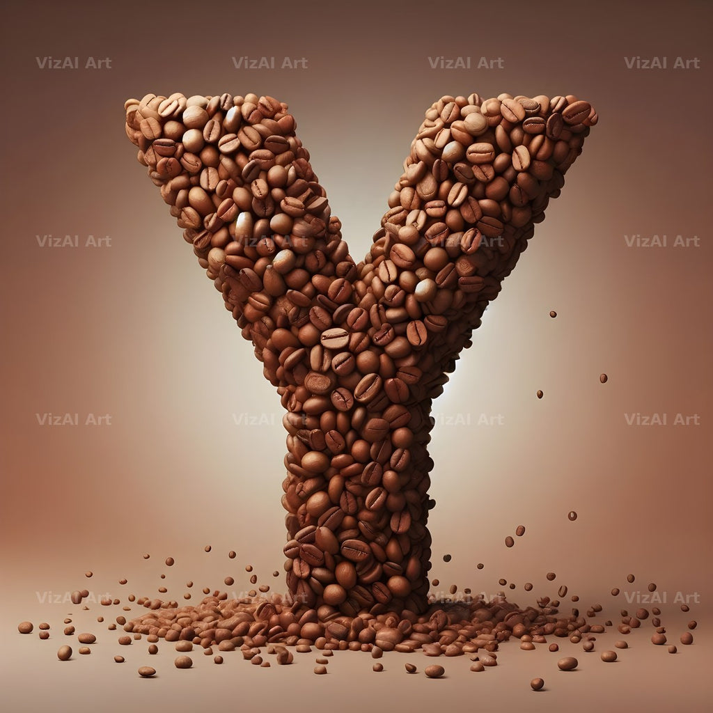 Coffee Bean alphabet letter Y