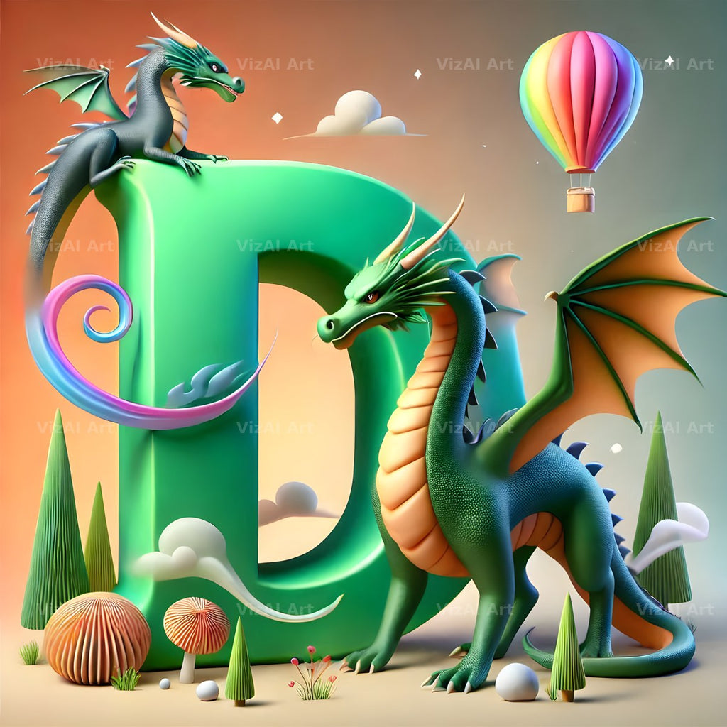 Green Dragon alphabet letter D