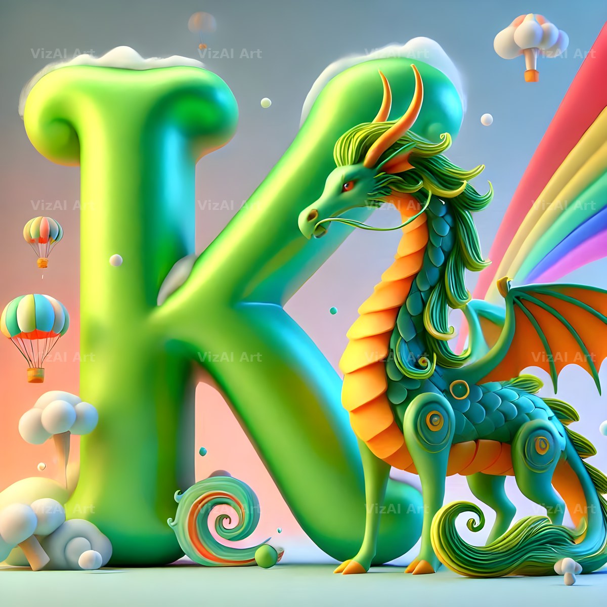 Green Dragon alphabet letter K