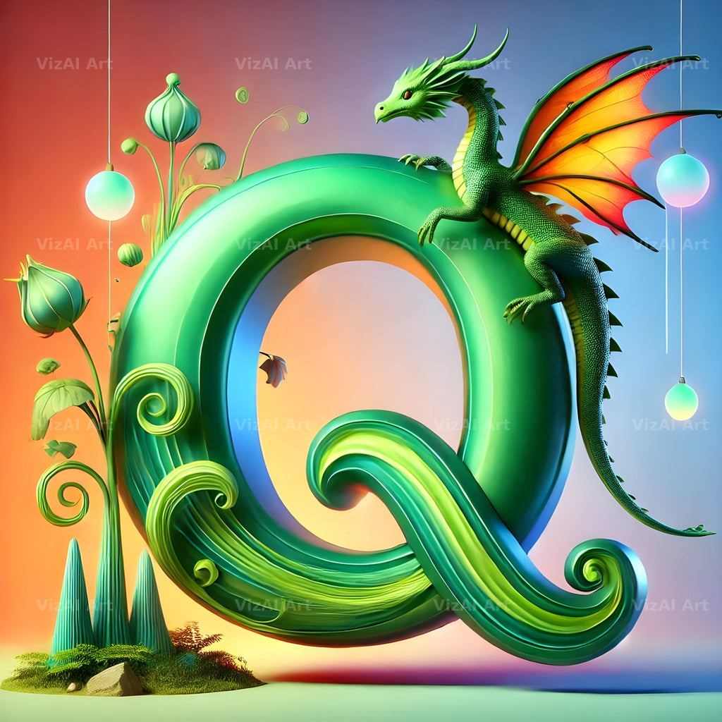 Green Dragon alphabet letter Q