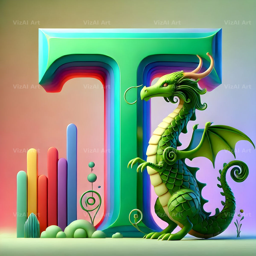 Green Dragon alphabet letter T