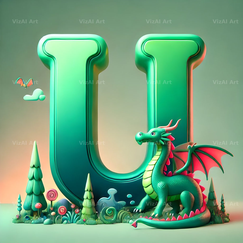 Green Dragon alphabet letter U