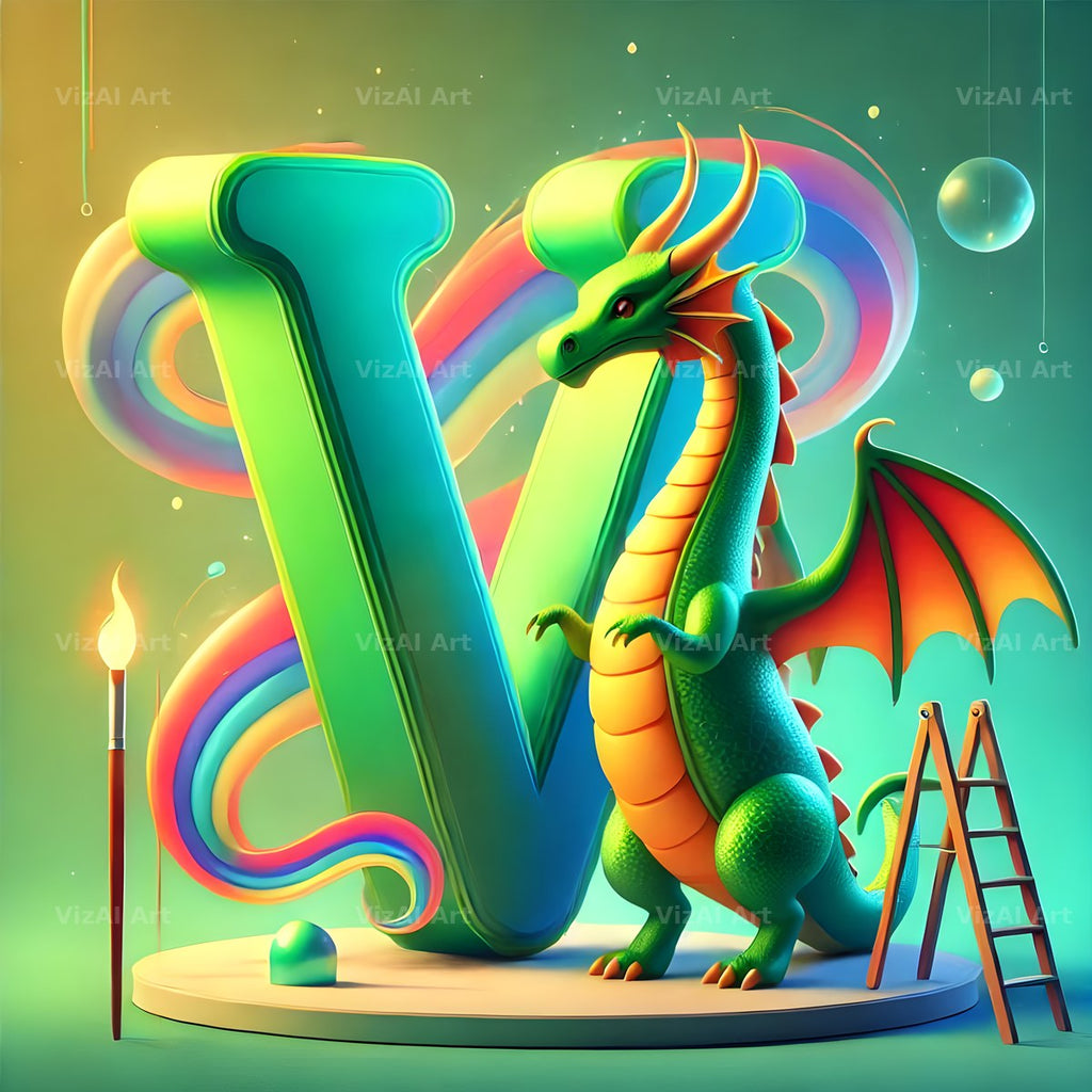 Green Dragon alphabet letter V