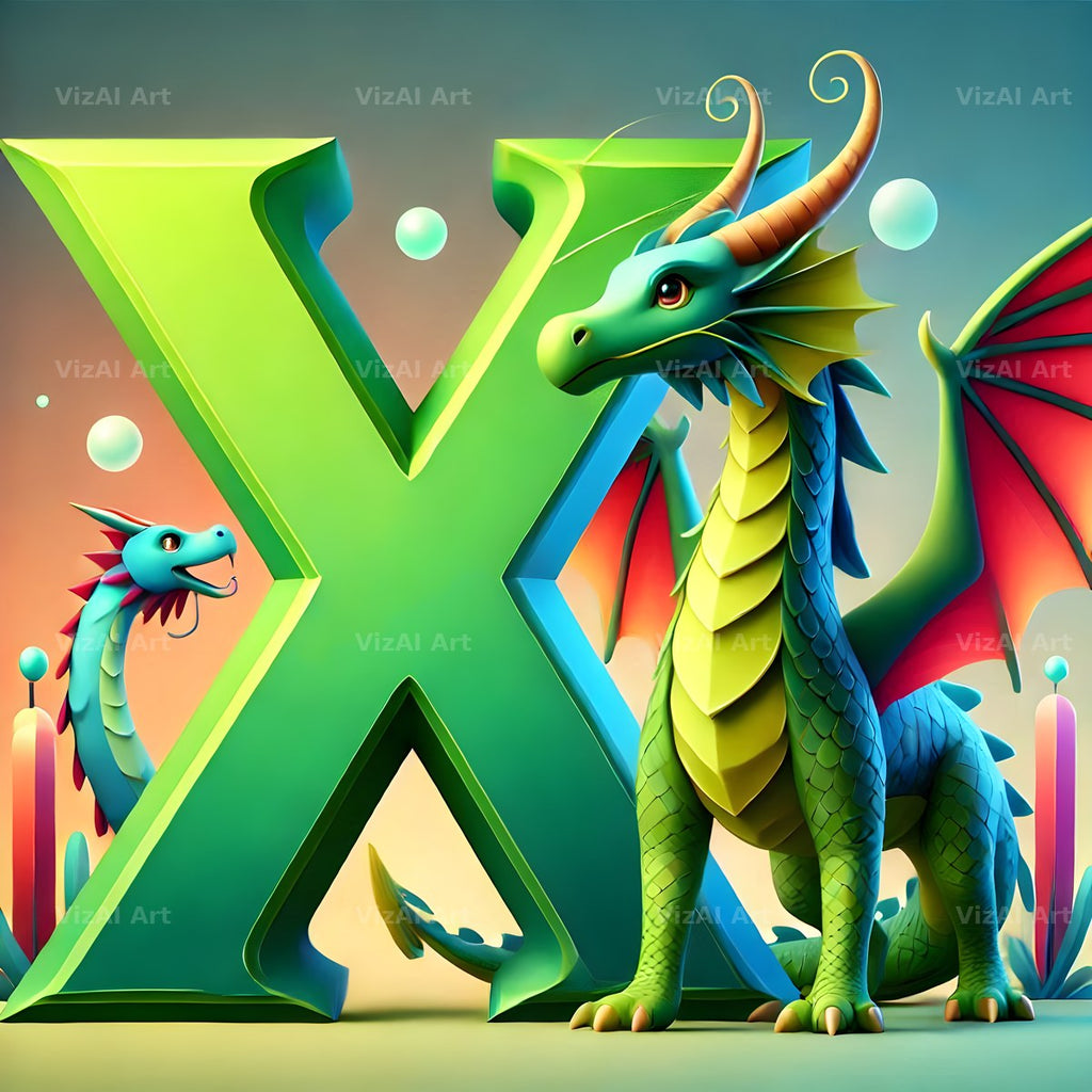 Green Dragon alphabet letter X