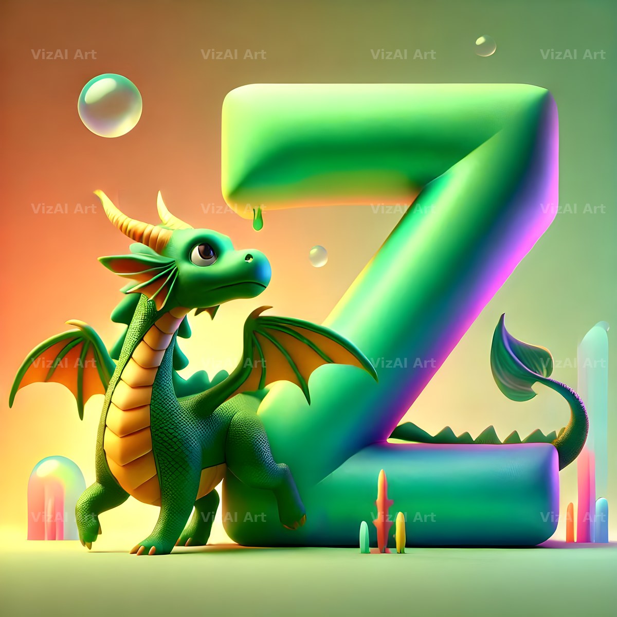 Green Dragon alphabet letter Z