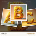 Daffodil Meadow alphabet — choose an individual printable letter