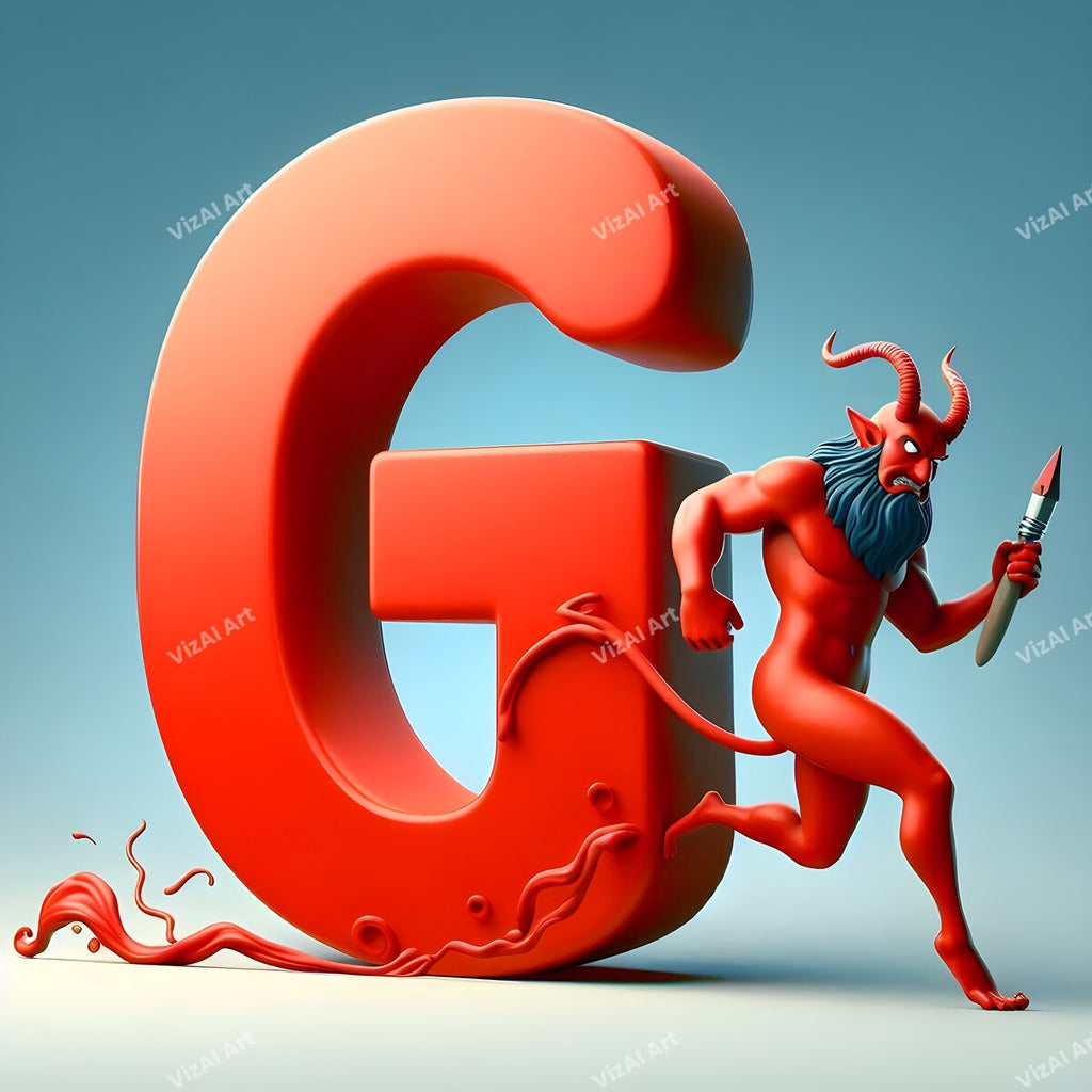 Devil Alphabet Wall Art letter G