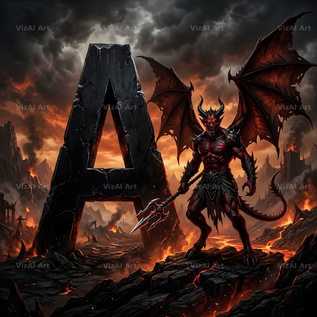 Hellfire alphabet letter A