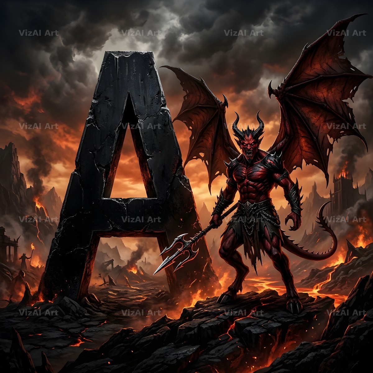 Hellfire alphabet letter A