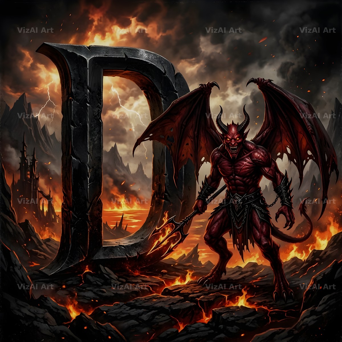 Hellfire alphabet letter D