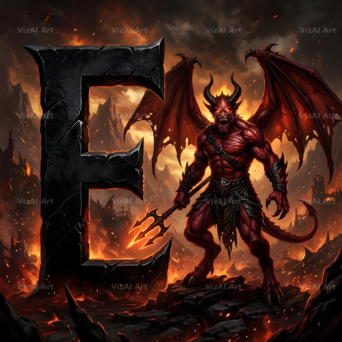 Hellfire alphabet letter E