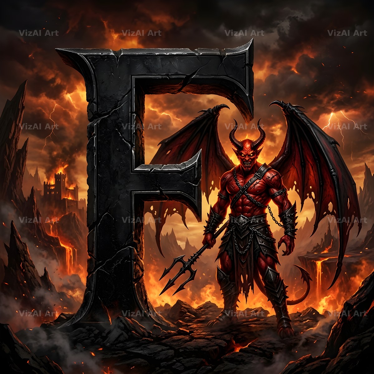 Hellfire alphabet letter F