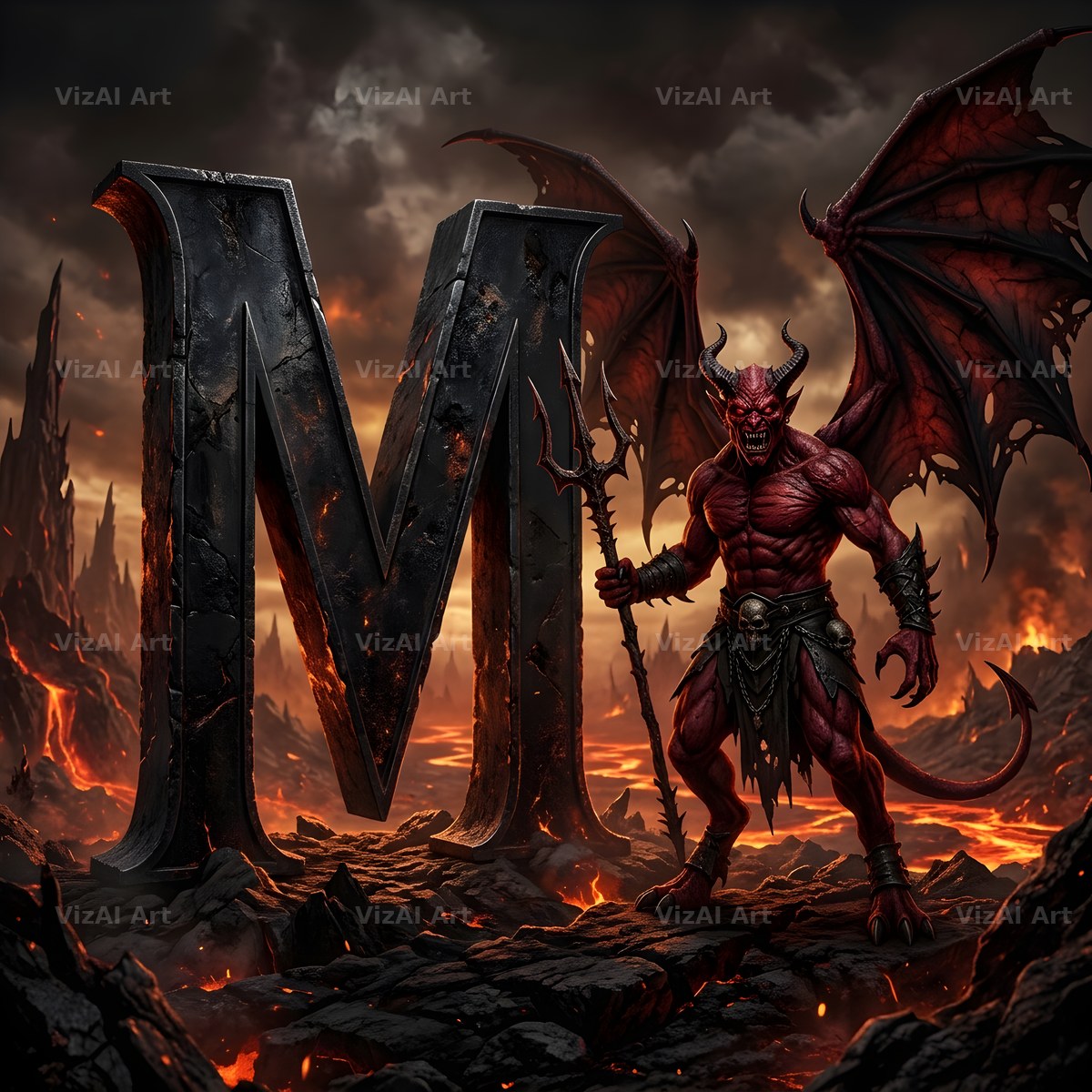 Hellfire alphabet letter M