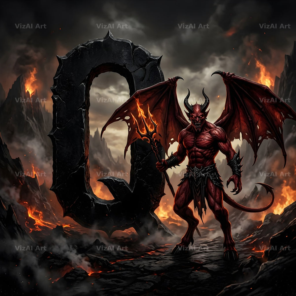 Hellfire alphabet letter Q