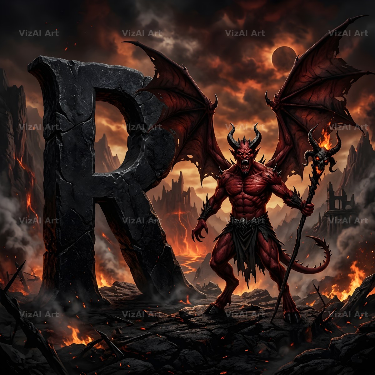 Hellfire alphabet letter R