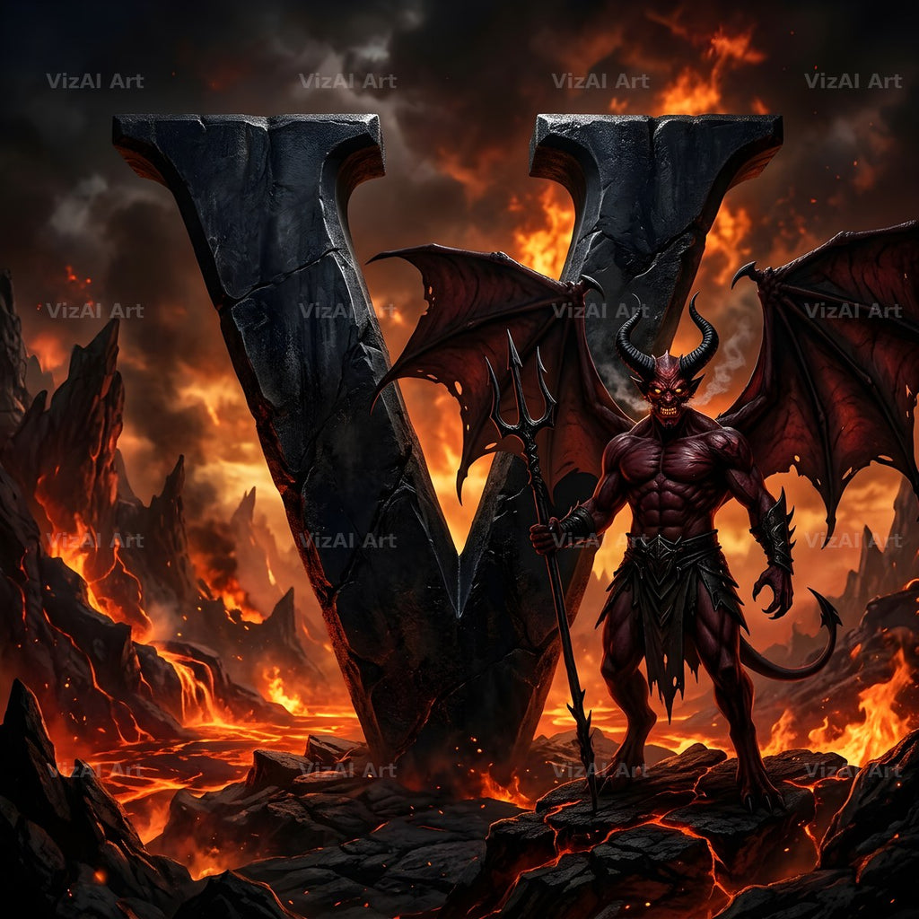 Hellfire alphabet letter V