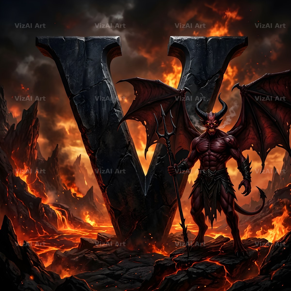 Hellfire alphabet letter V