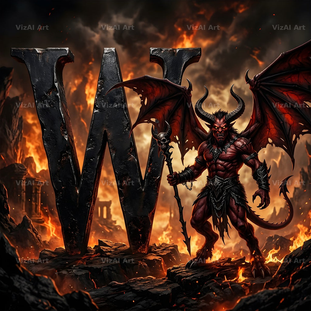 Hellfire alphabet letter W