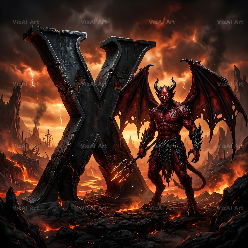 Hellfire alphabet letter X