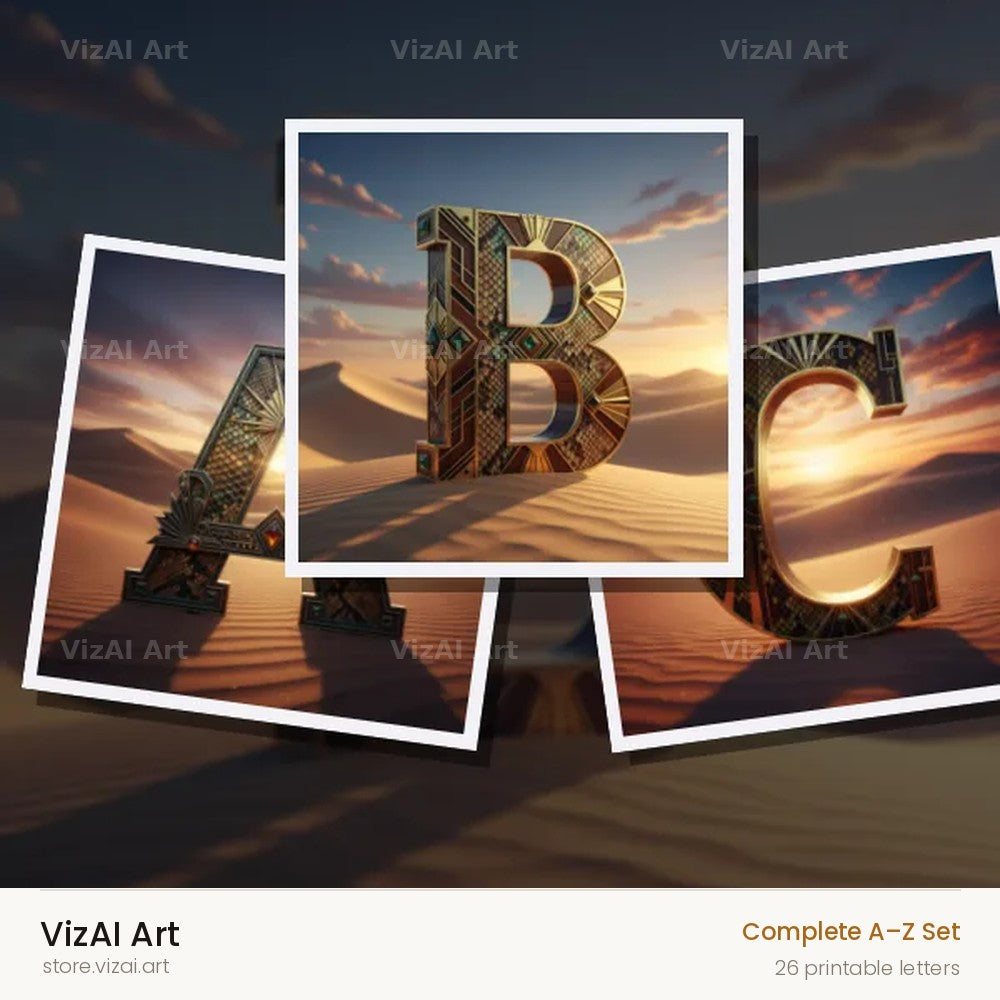 Desert Dune Dusk alphabet — choose an individual printable letter