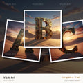 Desert Dune Dusk alphabet — choose an individual printable letter