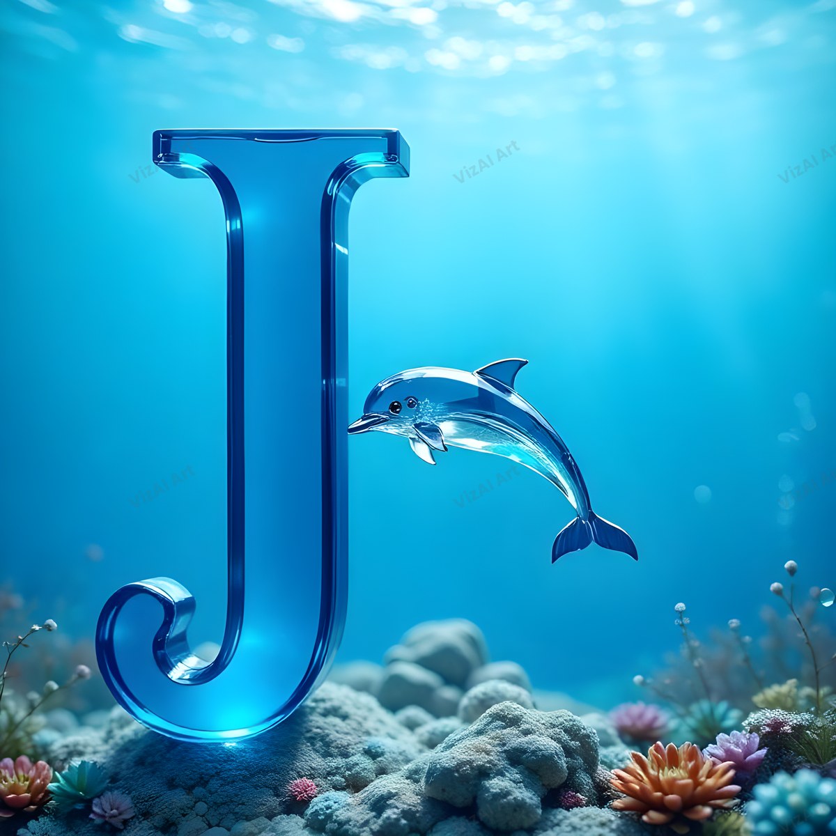 Dolphin alphabet letter J