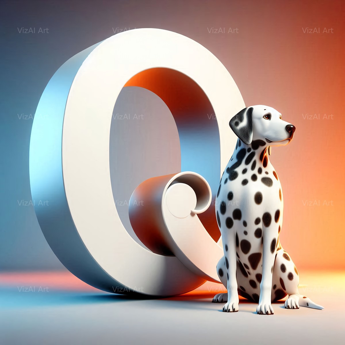 Dalmatian alphabet letter Q