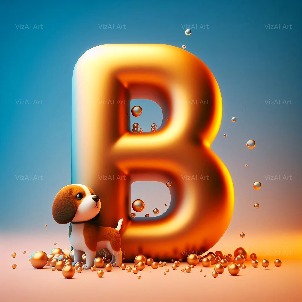 Puppy alphabet letter B