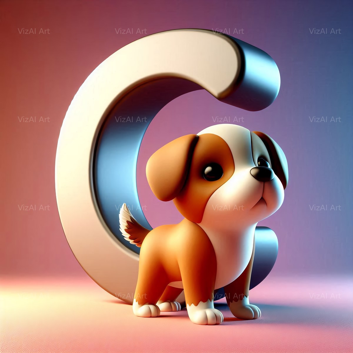 Puppy alphabet letter C