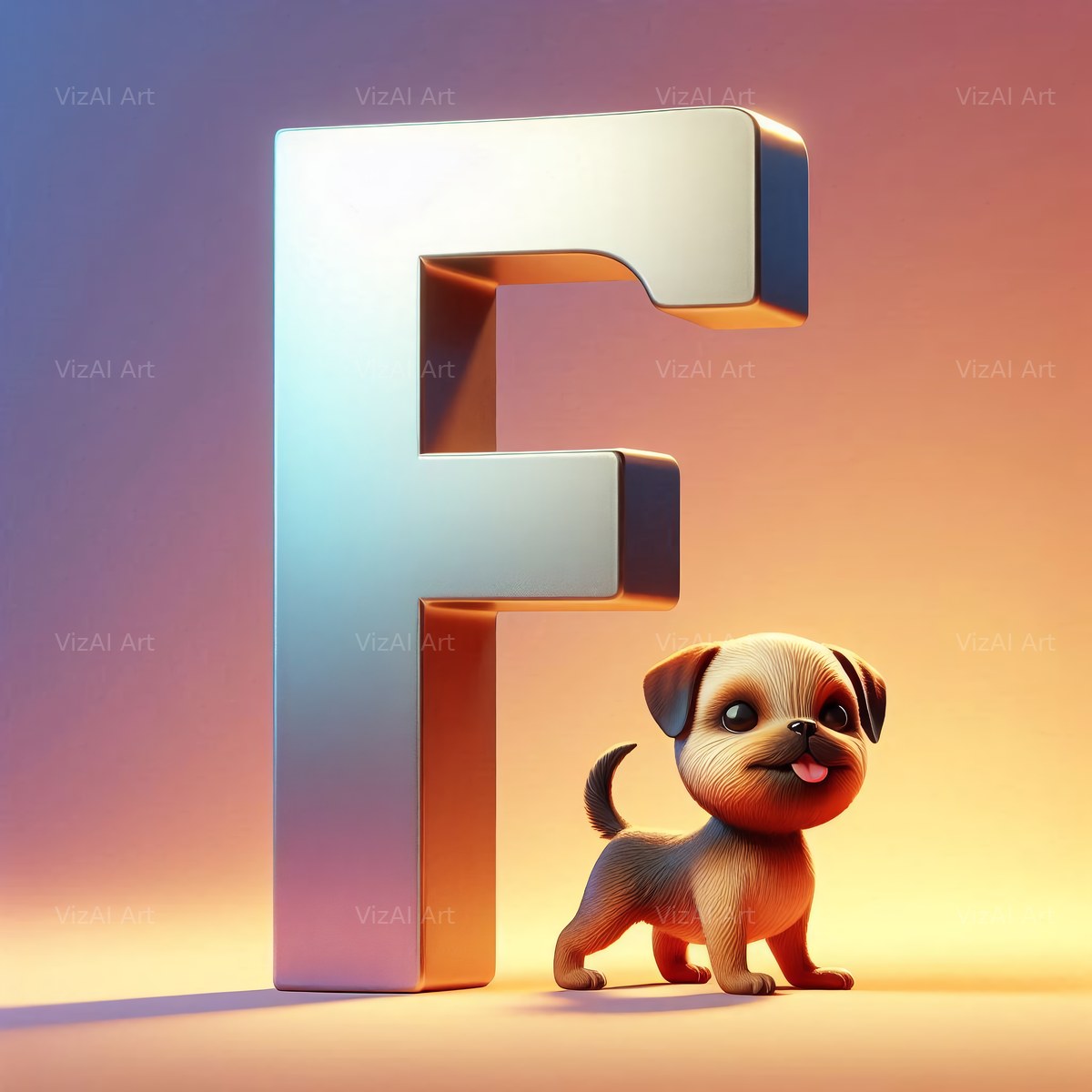 Puppy alphabet letter F