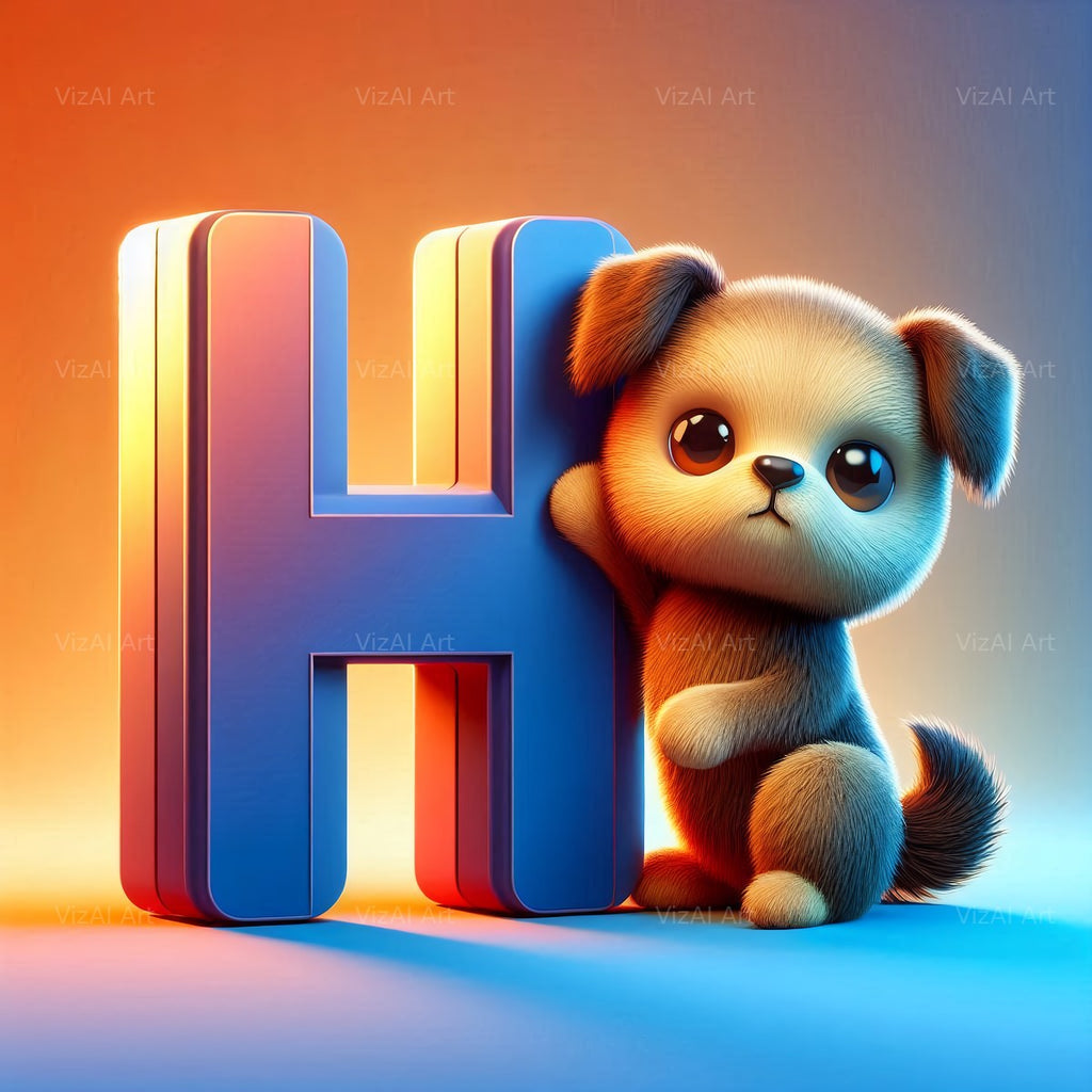 Puppy alphabet letter H