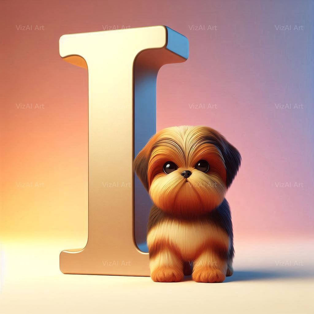 Puppy alphabet letter I