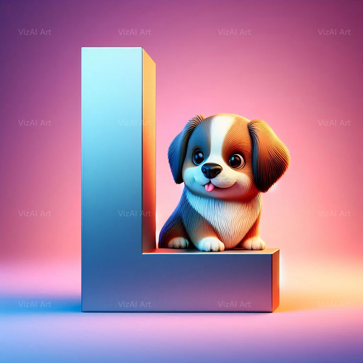 Puppy alphabet letter L