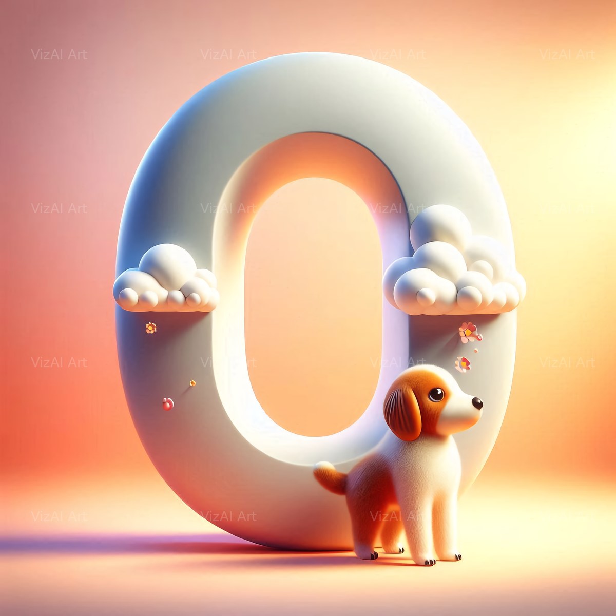 Puppy alphabet letter O