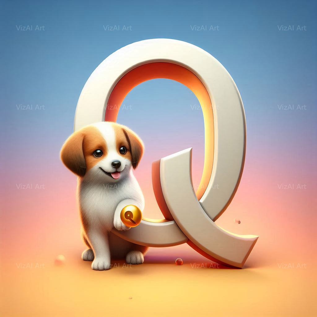 Puppy alphabet letter Q