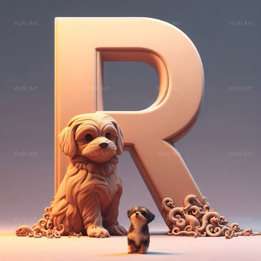 Puppy alphabet letter R
