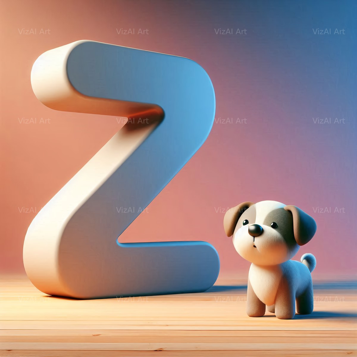 Puppy alphabet letter Z