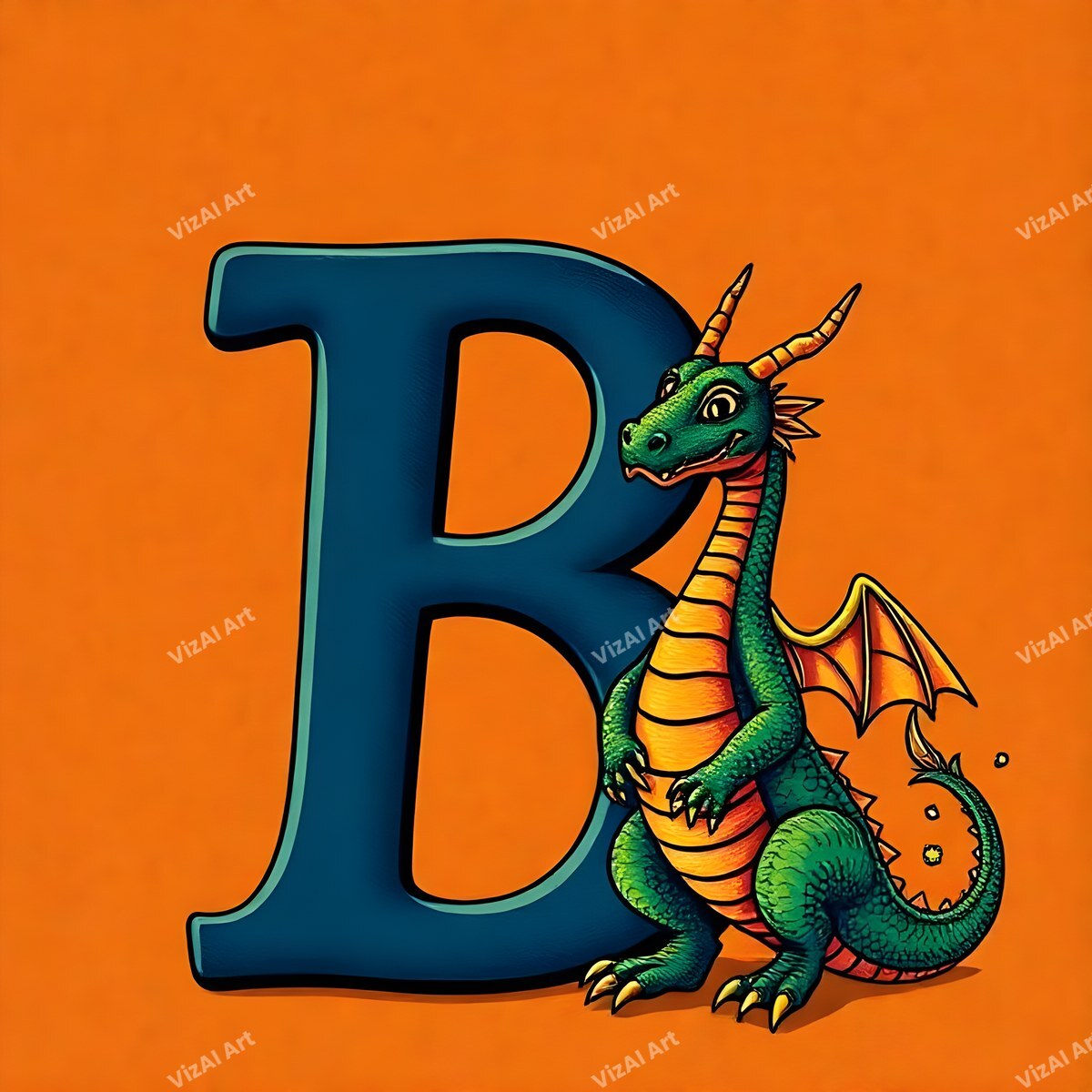 Dragon alphabet letter B