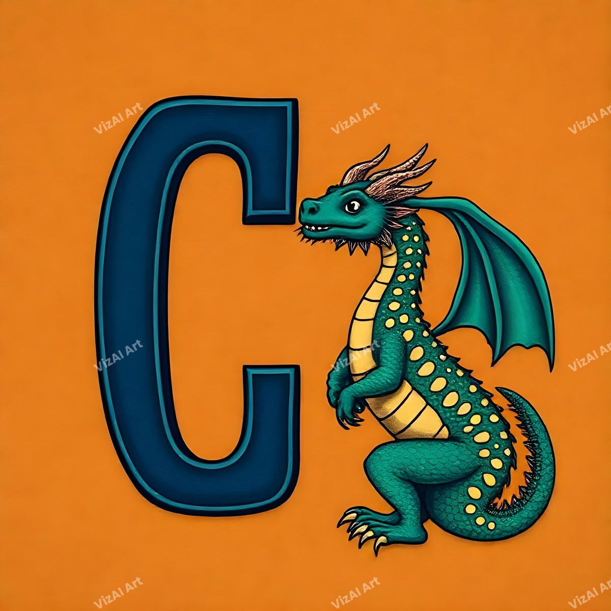 Dragon alphabet letter C